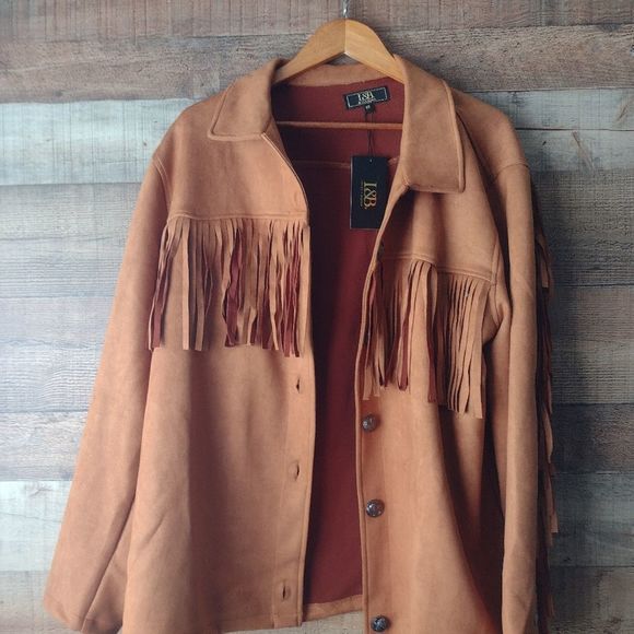 L and B Jacket with fringe nwt xl,2xl 3xl - Picture 1 of 6